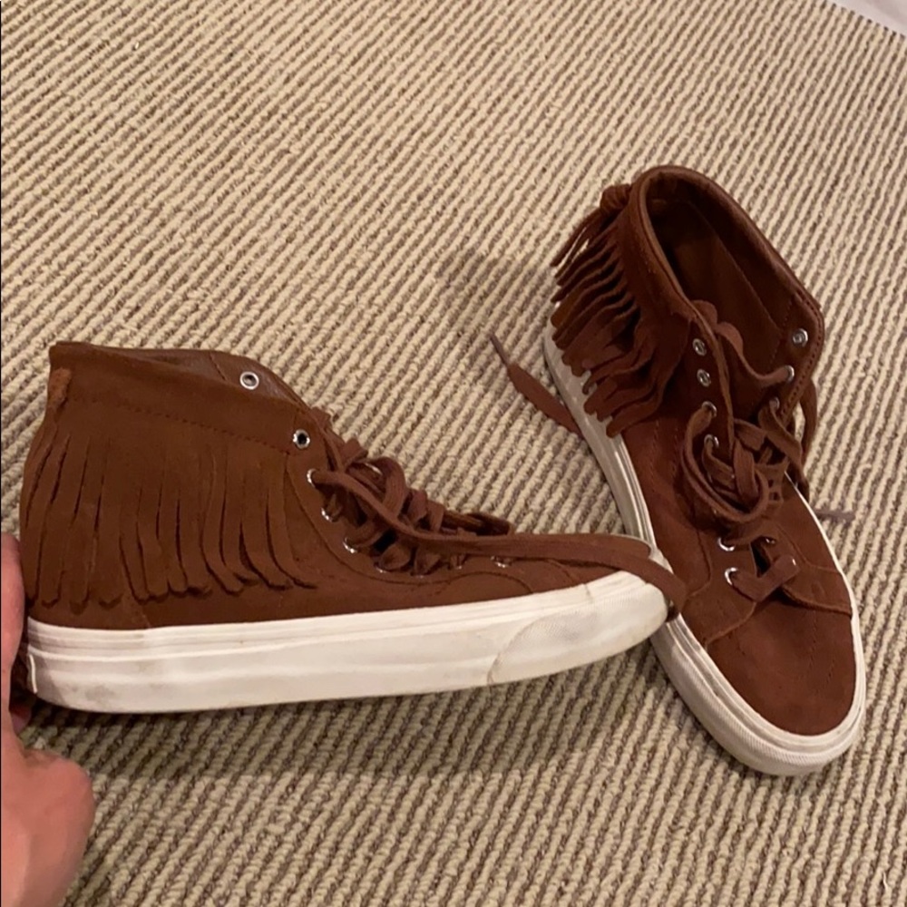 Vans suede fringe high top shoes 7.5